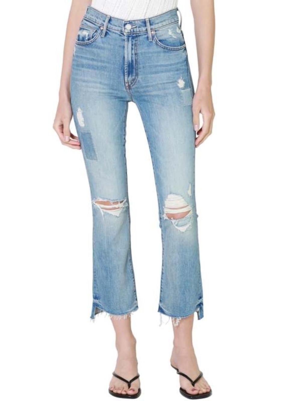 MOTHER DENIM - THE INSIDER CROP STEP FRAY SIZE 28!